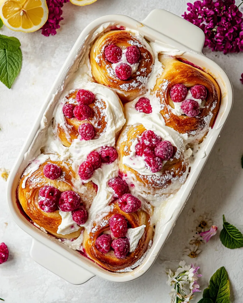Raspberry Lemon Brioche Rolls with Whipped Ricotta Cream
