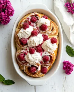 Raspberry Lemon Brioche Rolls with Whipped Ricotta Cream