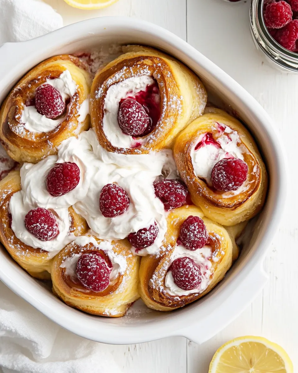 Raspberry Lemon Brioche Rolls with Whipped Ricotta Cream
