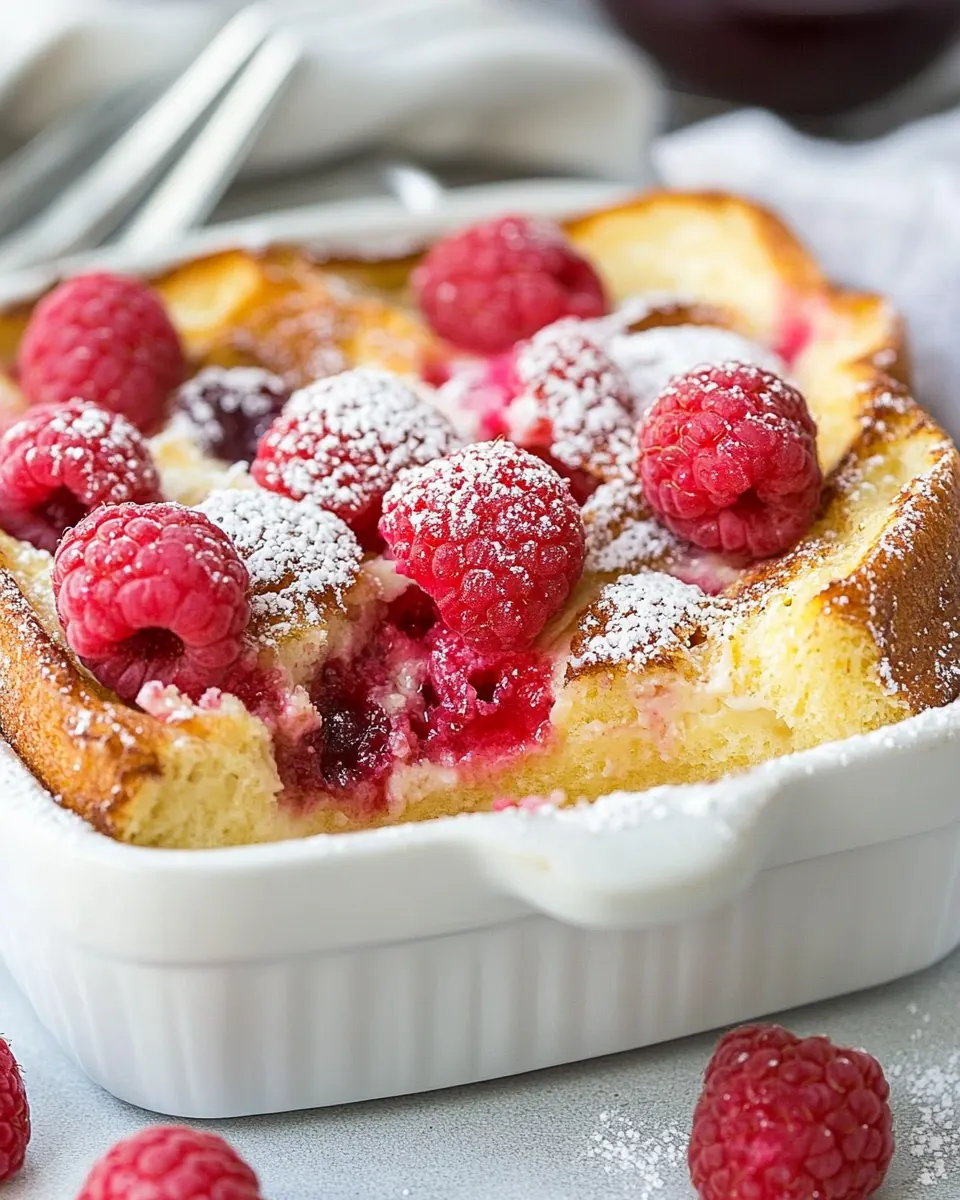 Raspberry Mascarpone French Toast Casserole