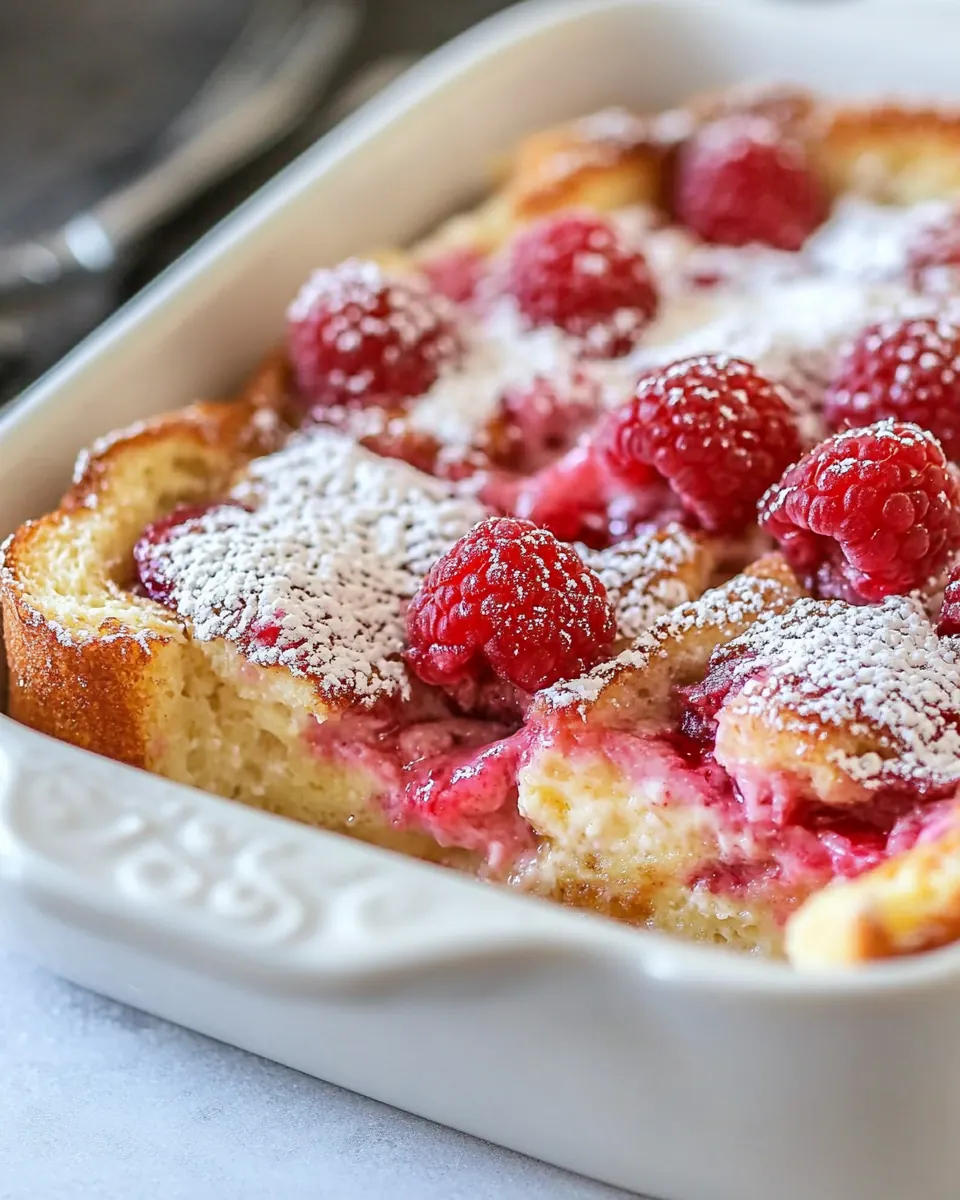 Raspberry Mascarpone French Toast Casserole
