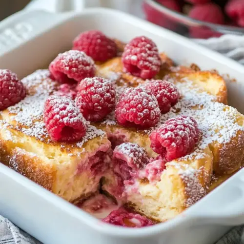 Raspberry Mascarpone French Toast Casserole