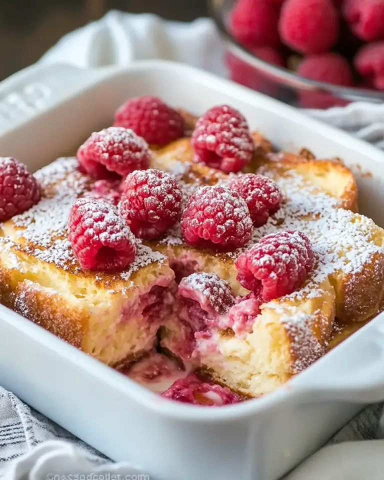Raspberry Mascarpone French Toast Casserole