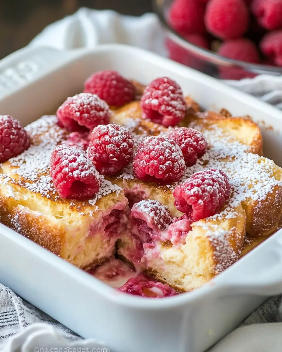 Raspberry Mascarpone French Toast Casserole