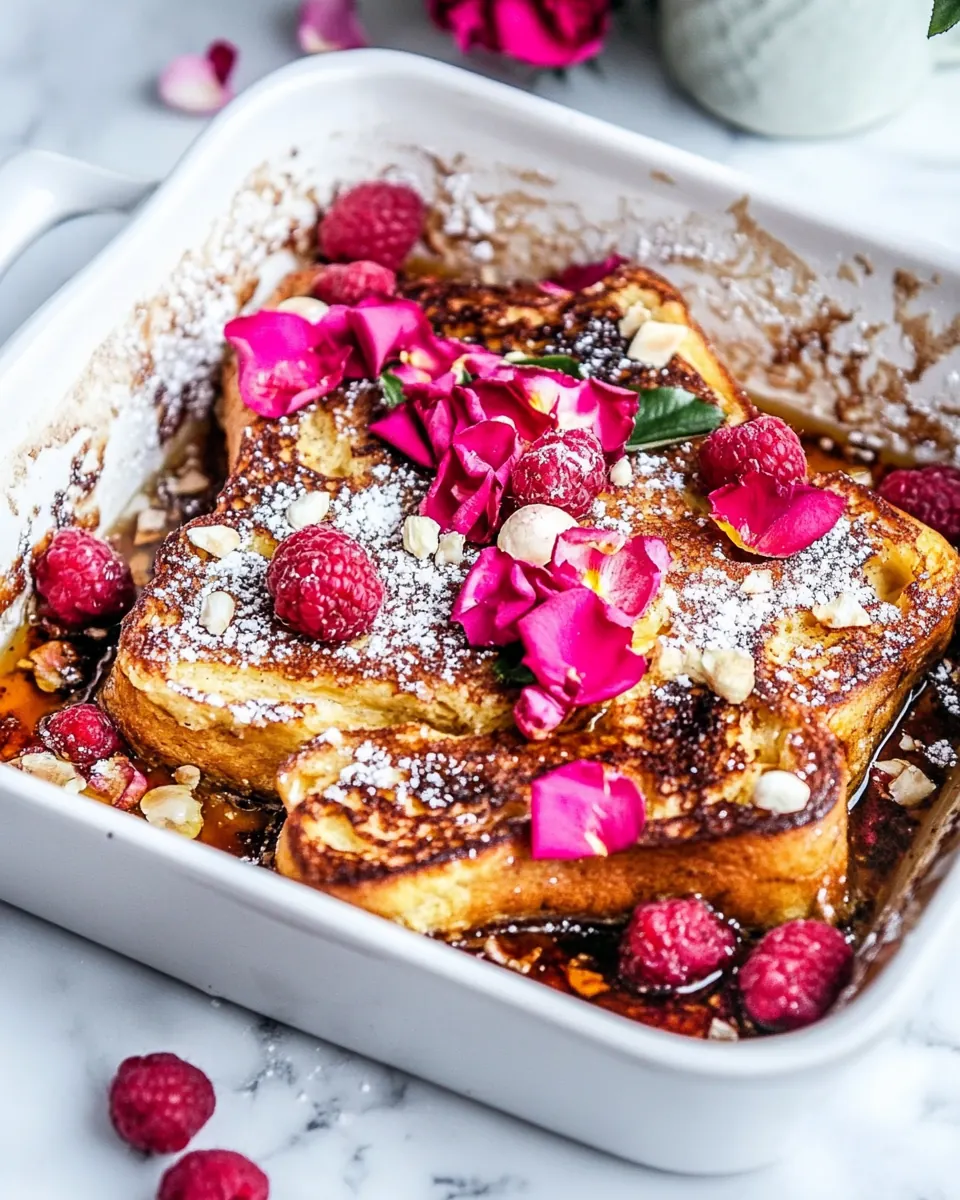 Raspberry Rose Baked French Toast