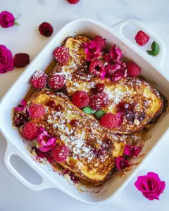 Raspberry Rose Baked French Toast