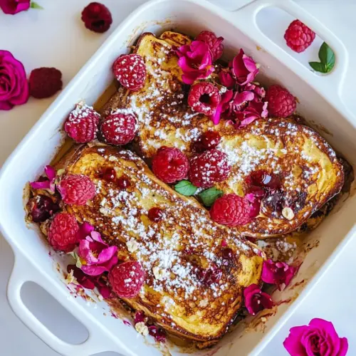Raspberry Rose Baked French Toast