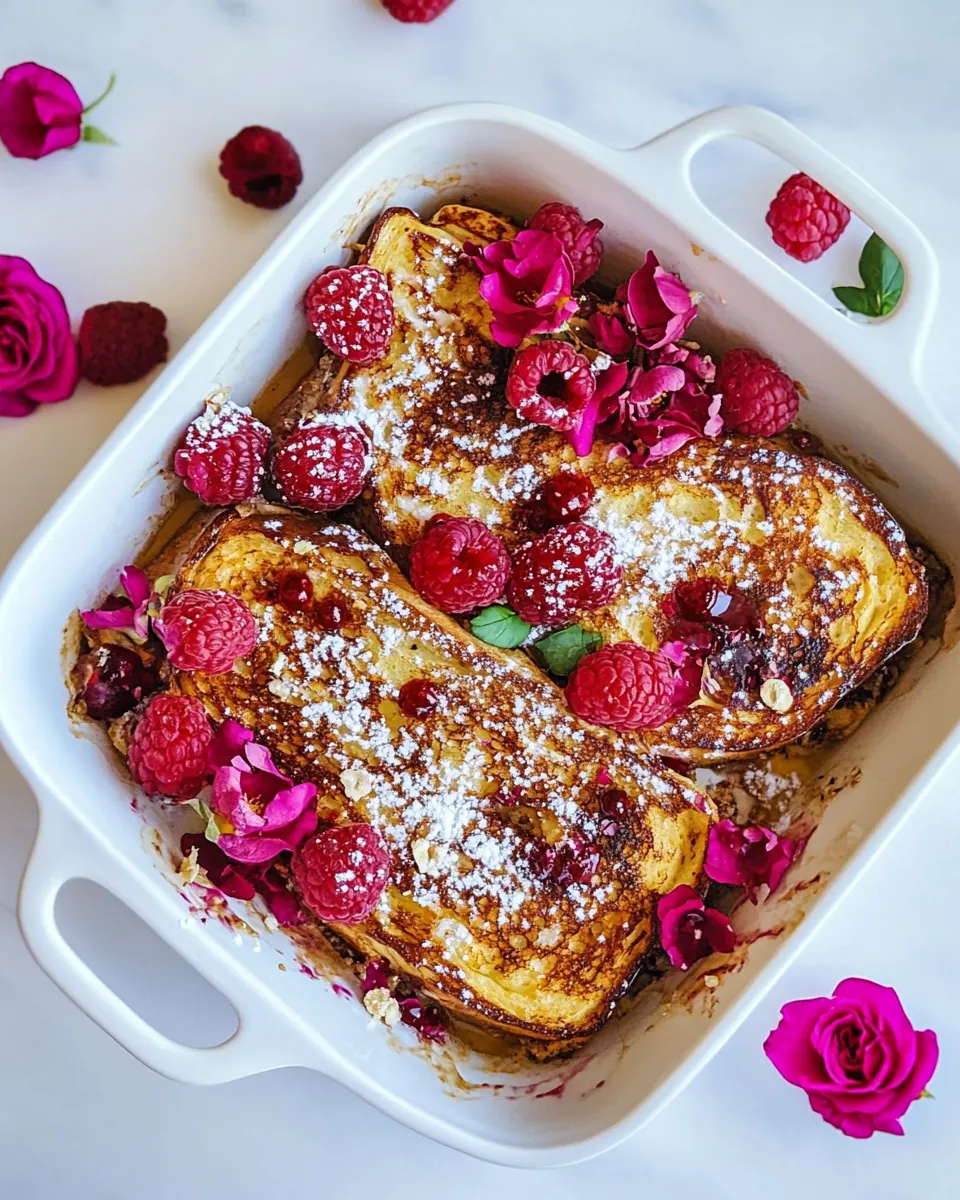 Raspberry Rose Baked French Toast