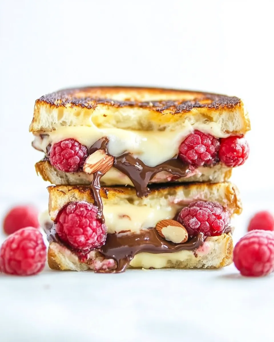 Raspberry and Chocolate With Almonds Grilled Cheese