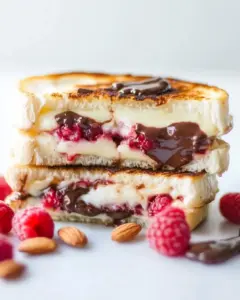 Raspberry and Chocolate With Almonds Grilled Cheese