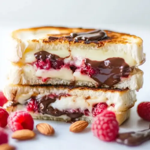 Raspberry and Chocolate With Almonds Grilled Cheese