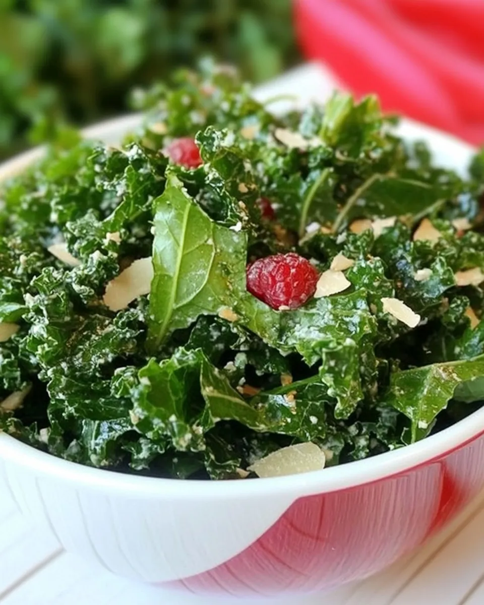Raw Kale Salad with Raspberry Vinaigrette