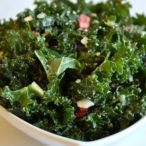 Raw Kale Salad with Raspberry Vinaigrette