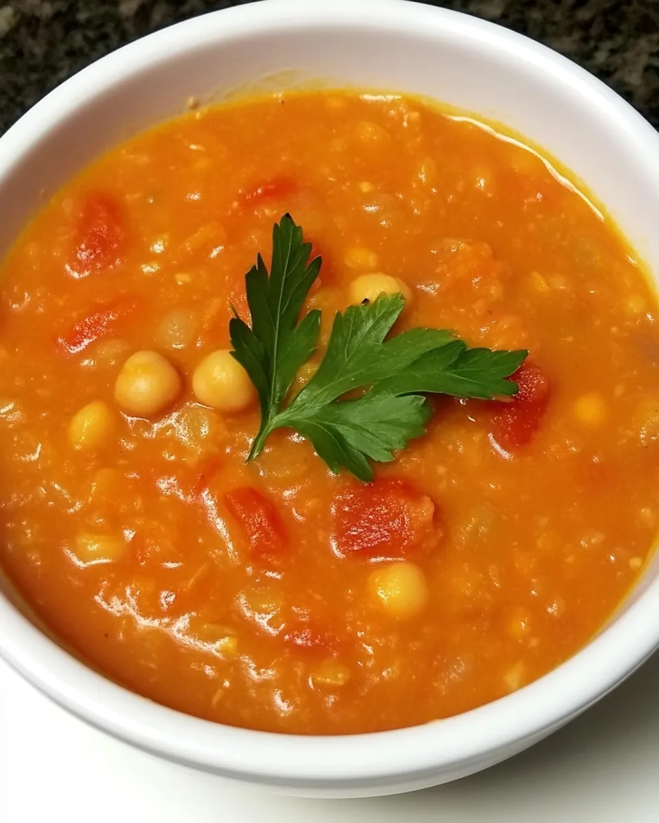 Red Lentil and Chickpea Soup