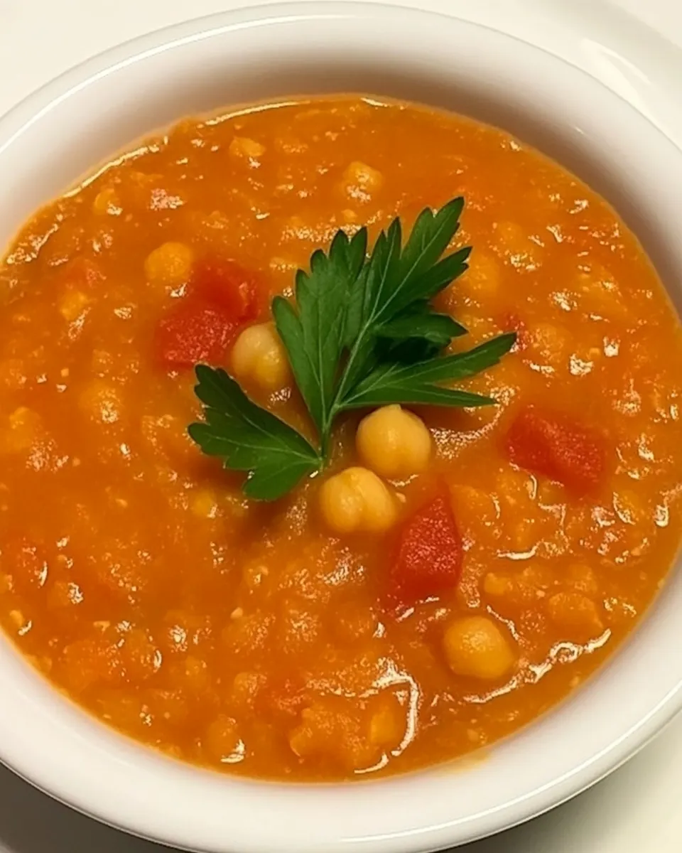 Red Lentil and Chickpea Soup