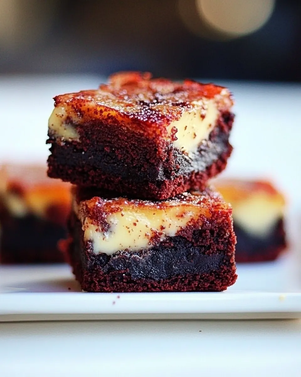 Red Velvet Creme Brulee Brownies
