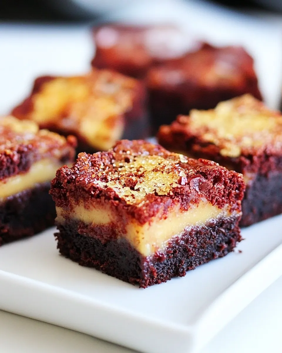 Red Velvet Creme Brulee Brownies