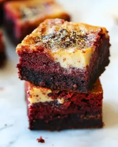 Red Velvet Creme Brulee Brownies