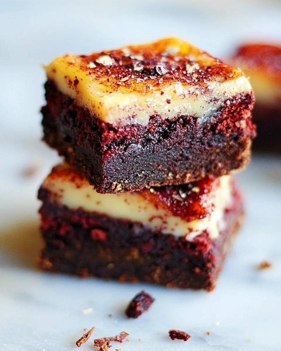 Red Velvet Creme Brulee Brownies
