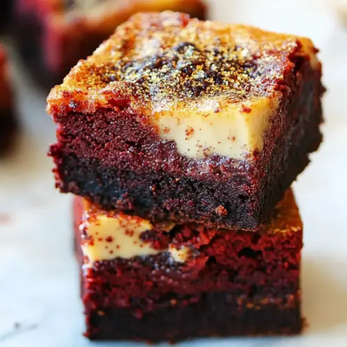 Red Velvet Creme Brulee Brownies