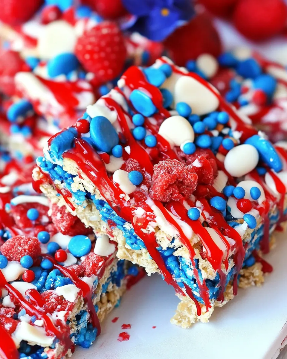 Red White and Blue Rice Crispy Treats