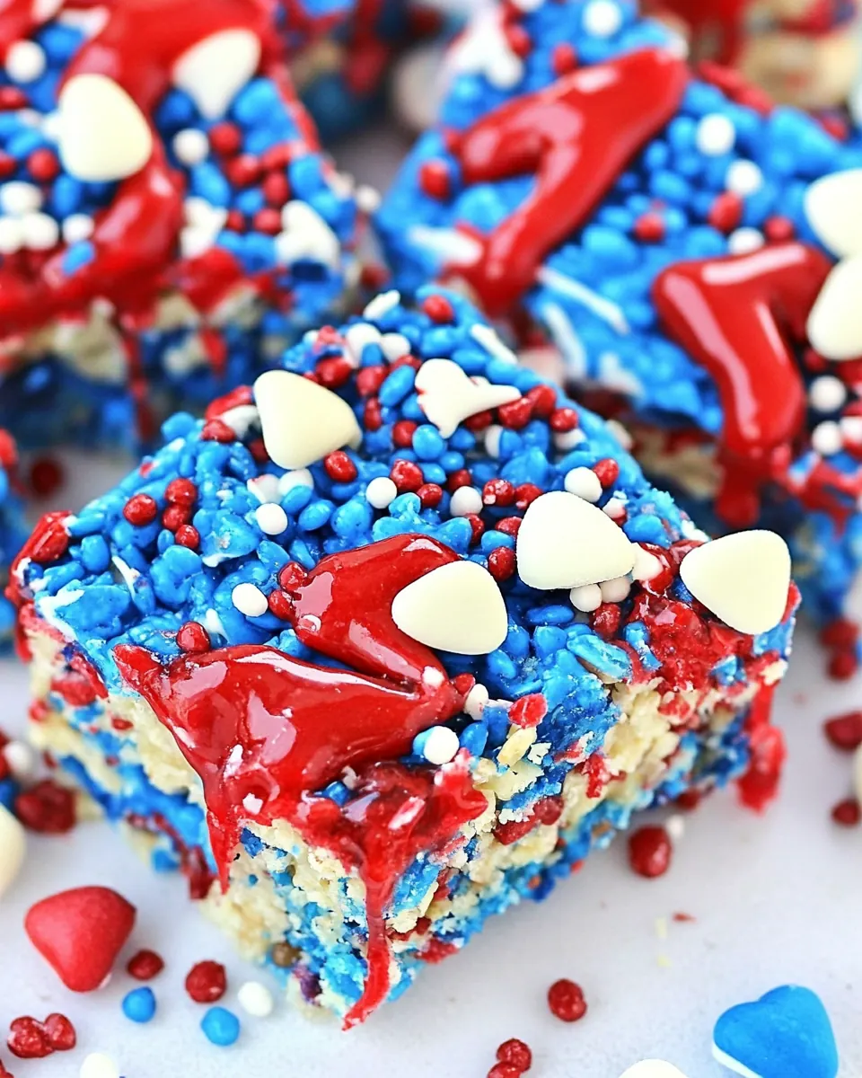 Red White and Blue Rice Crispy Treats