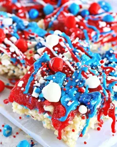 Red White and Blue Rice Crispy Treats