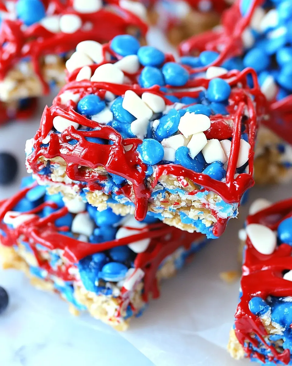 Red White and Blue Rice Crispy Treats