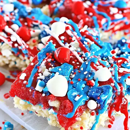 Red White and Blue Rice Crispy Treats