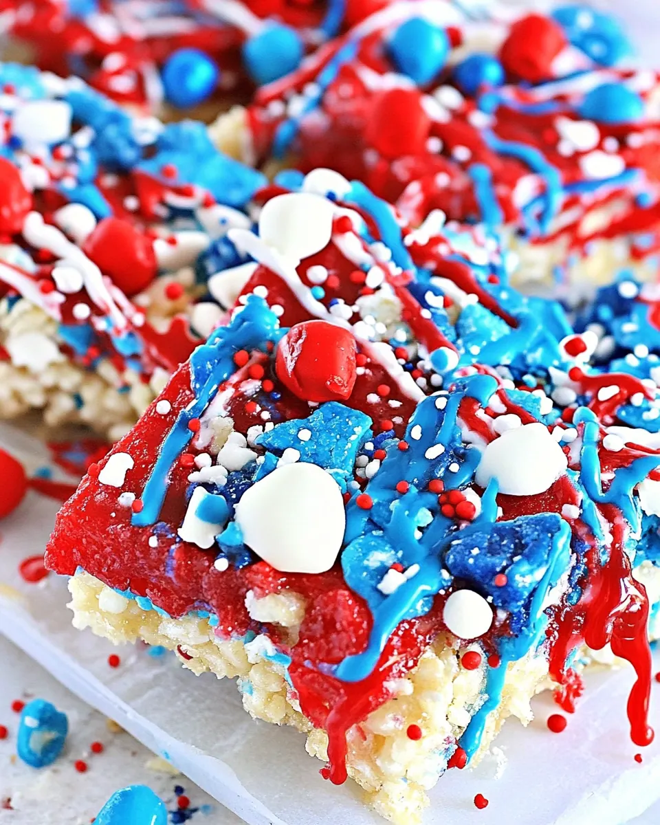 Red White and Blue Rice Crispy Treats