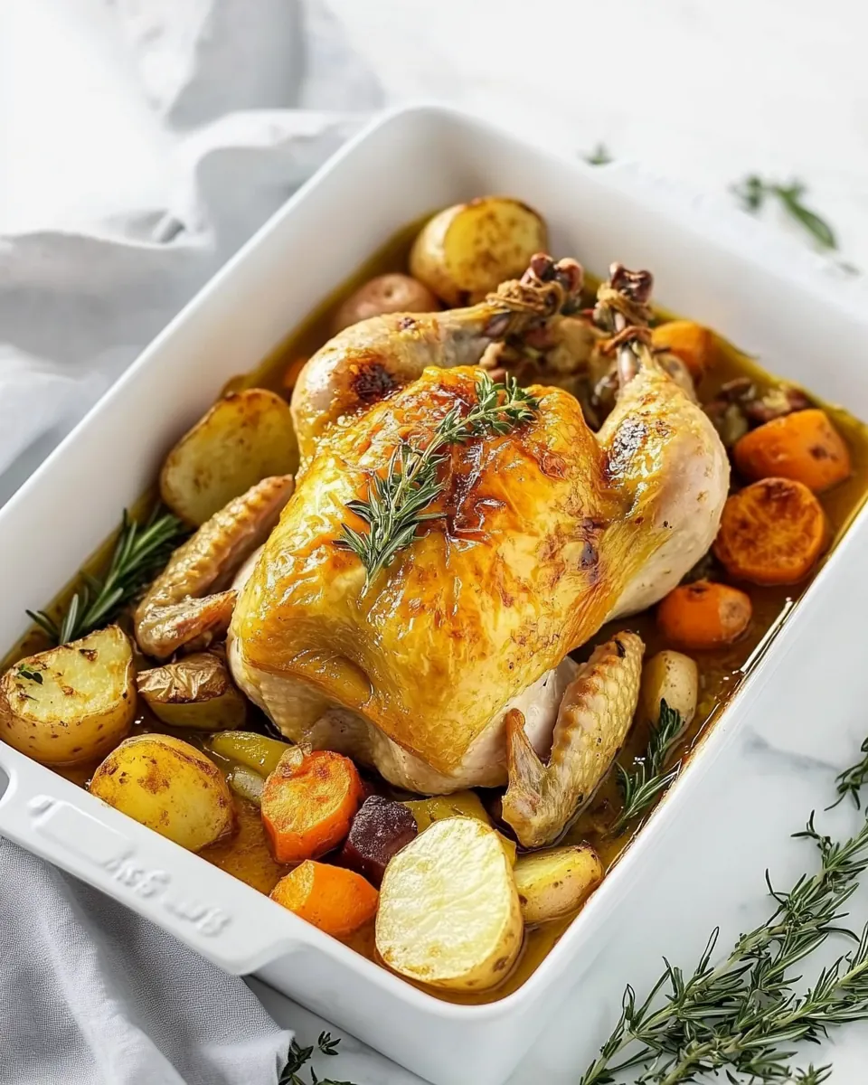 Roast Chicken With Vegetables and Potatoes