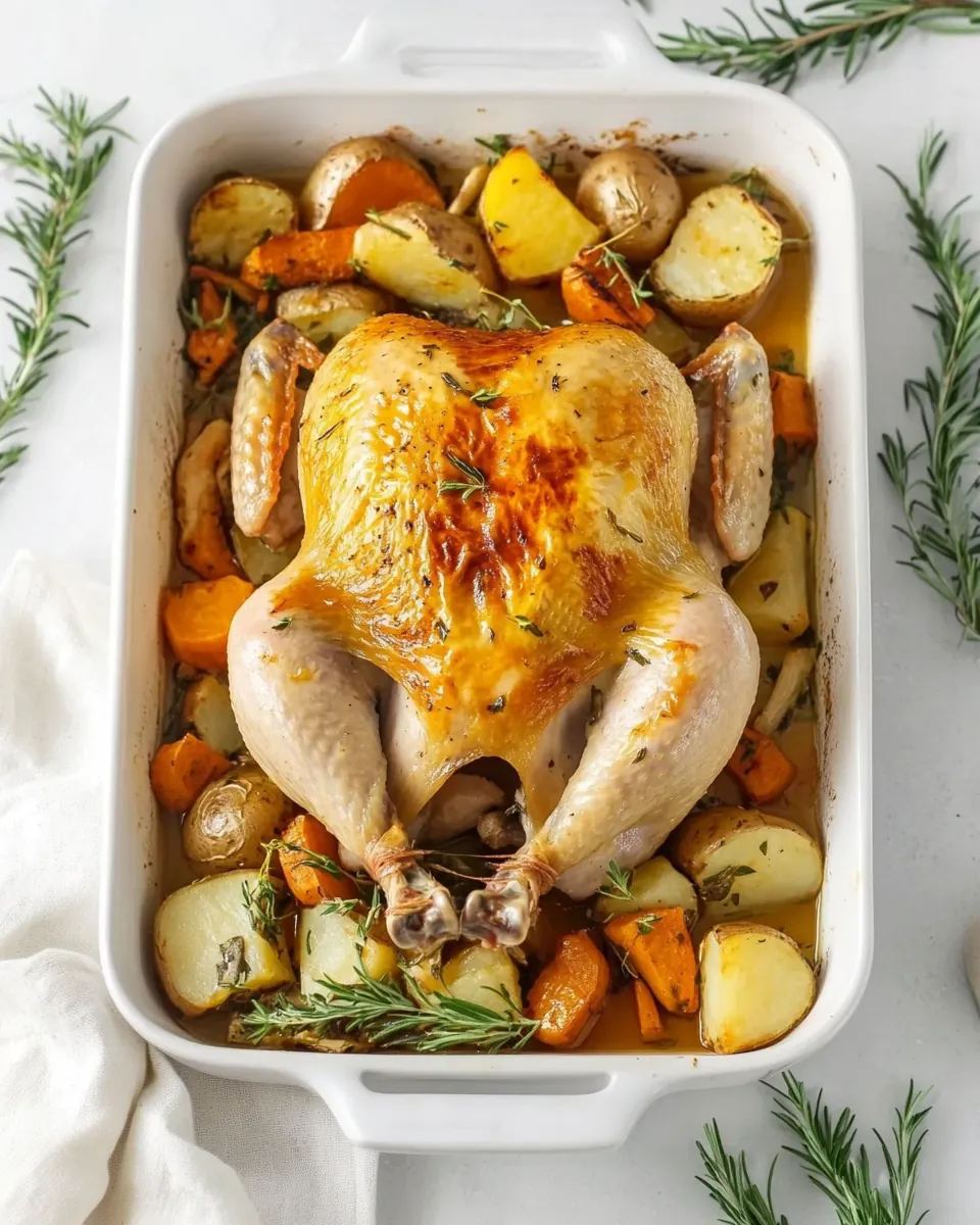 Roast Chicken With Vegetables and Potatoes