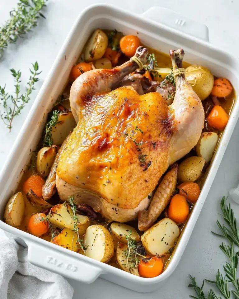 Roast Chicken With Vegetables and Potatoes