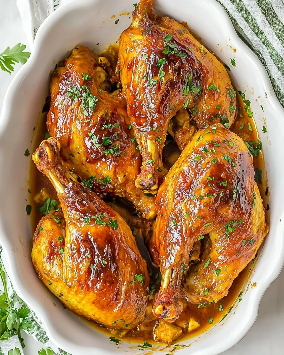 Roasted Apricot Ginger Glazed Game Hens