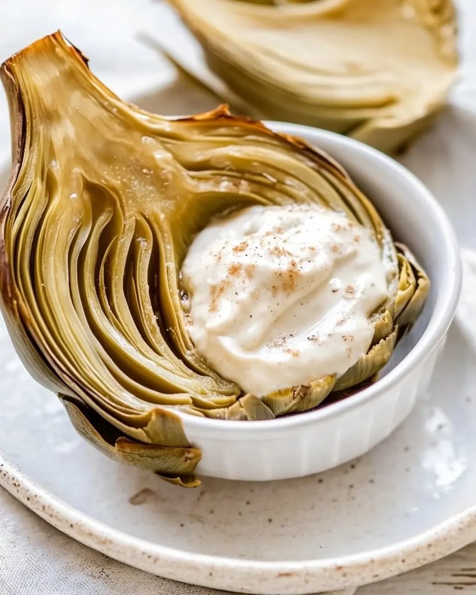 Roasted Artichoke with Skinny Aioli