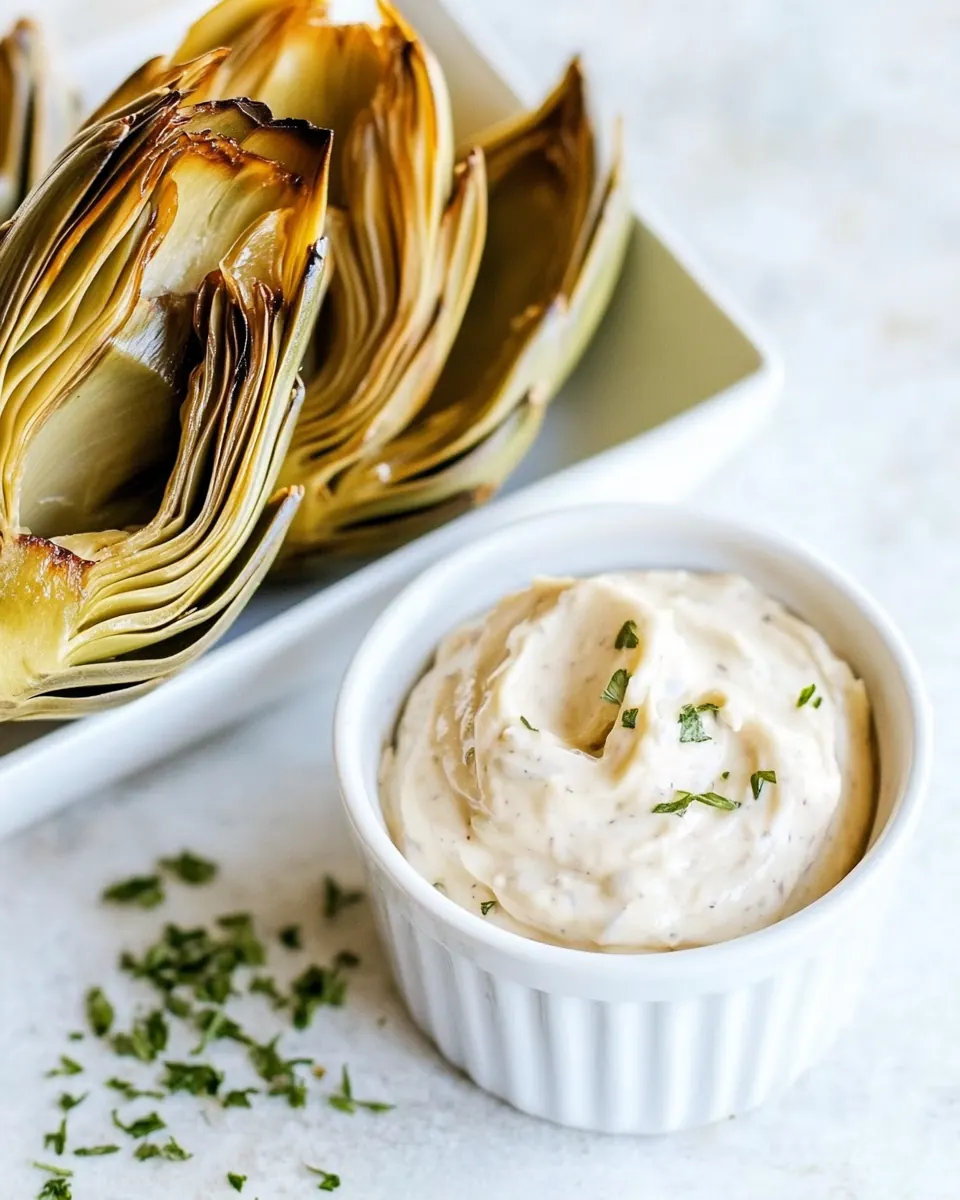 Roasted Artichoke with Skinny Aioli