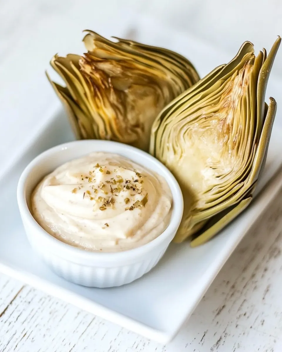 Roasted Artichoke with Skinny Aioli