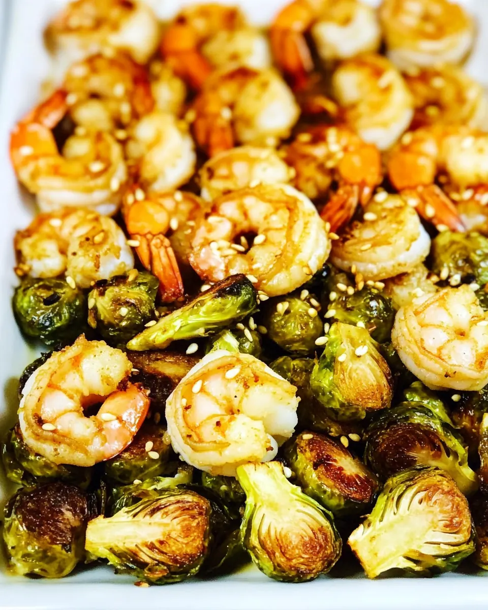 Roasted Asian Shrimp and Brussels Sprouts Sheet Pan Meal