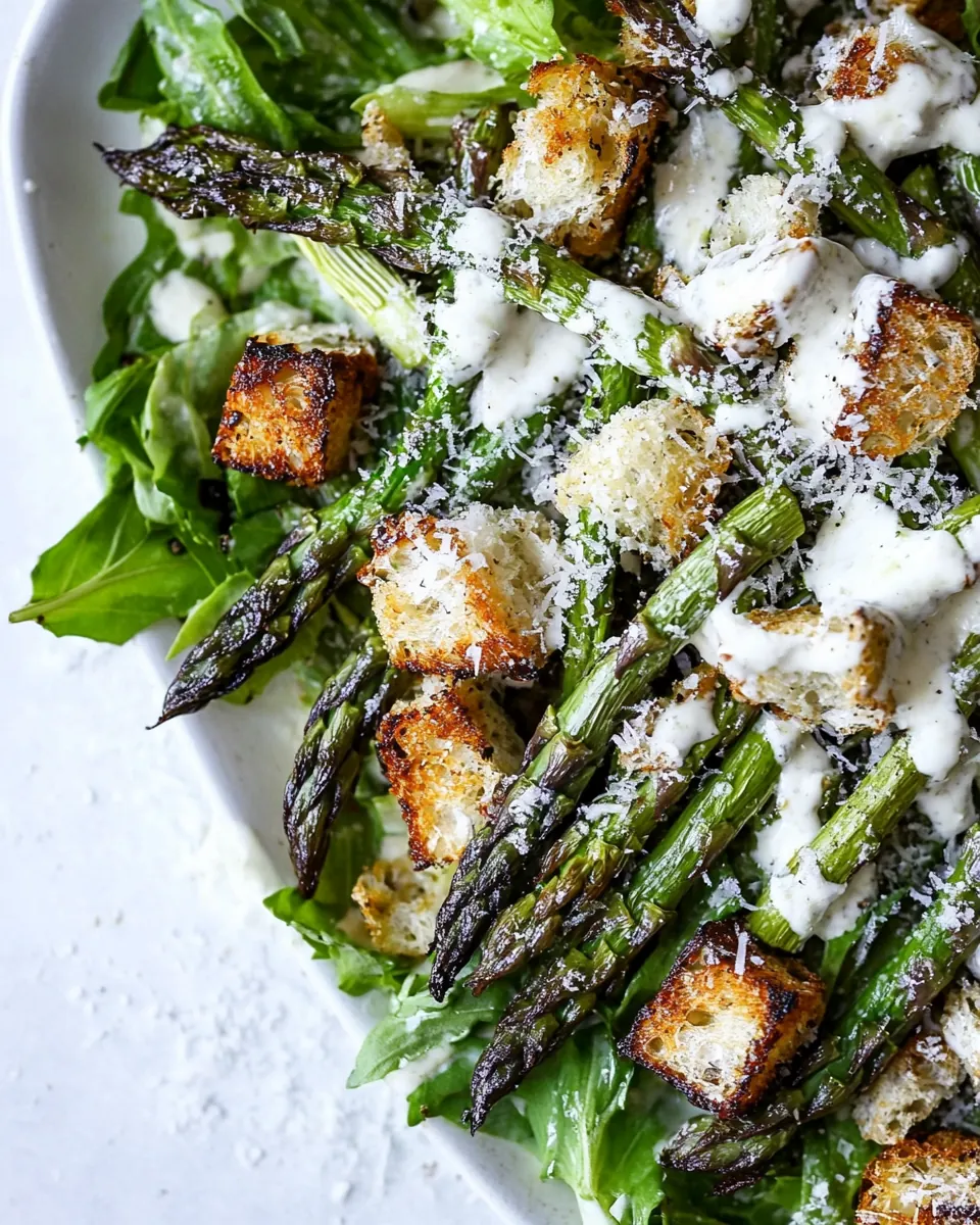 Roasted Asparagus Caesar Salad