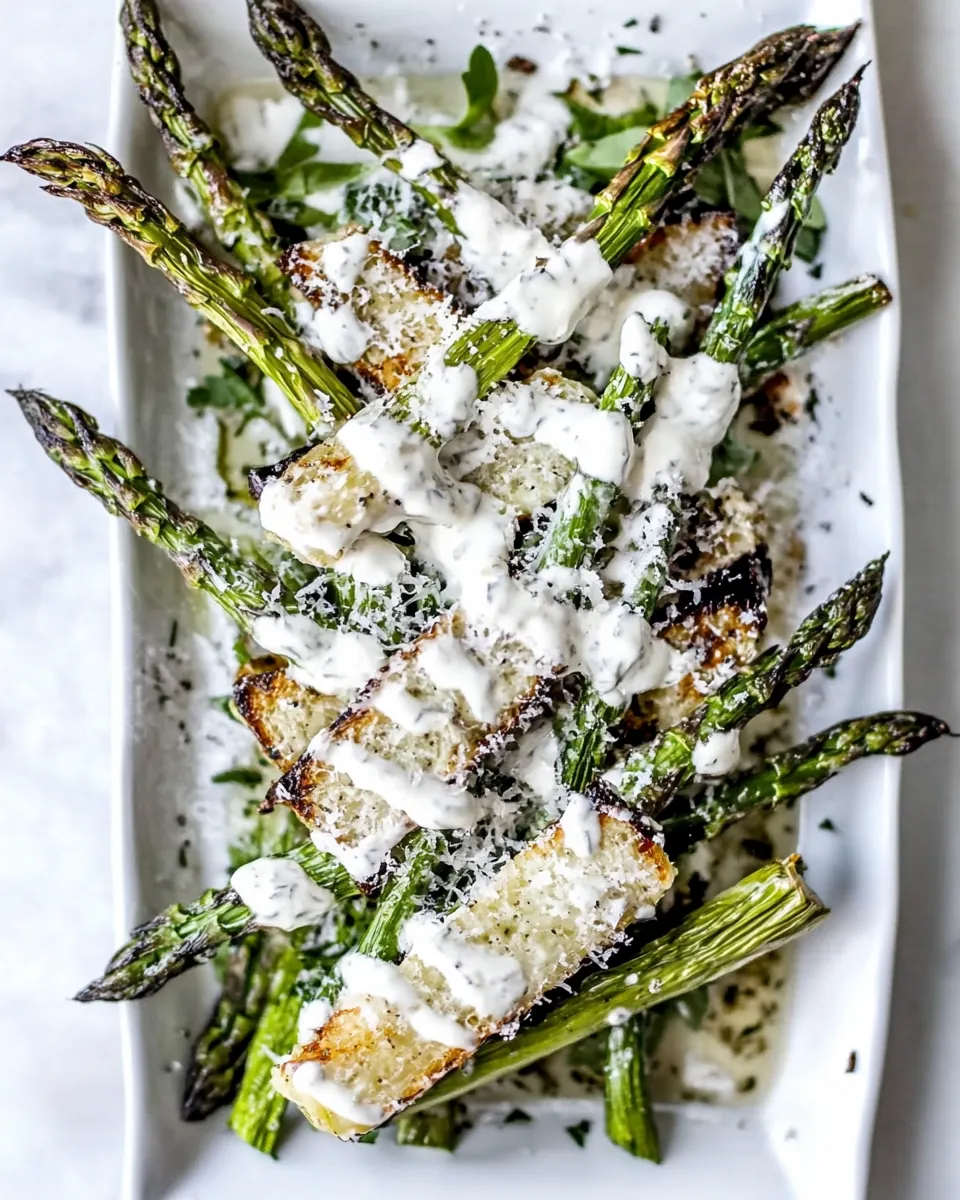 Roasted Asparagus Caesar Salad