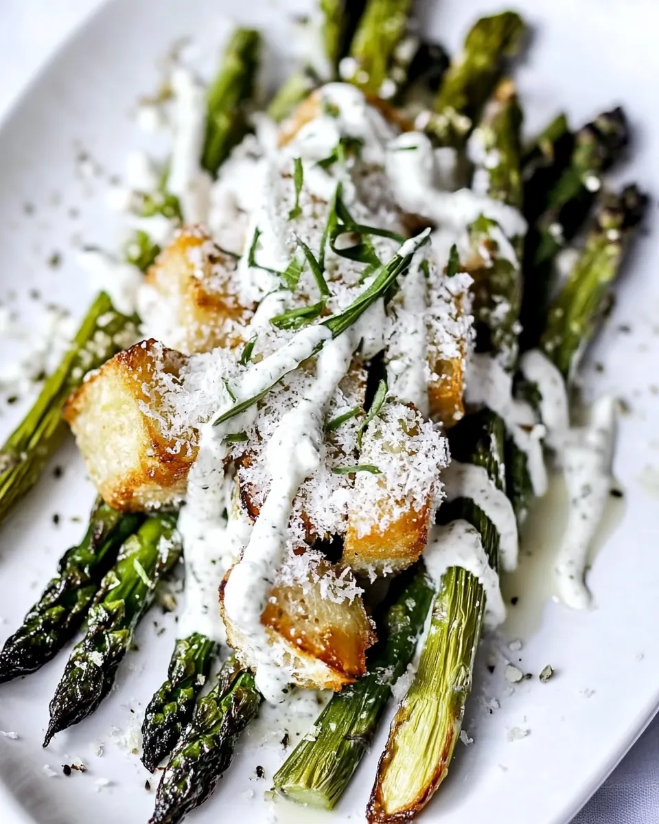 Roasted Asparagus Caesar Salad