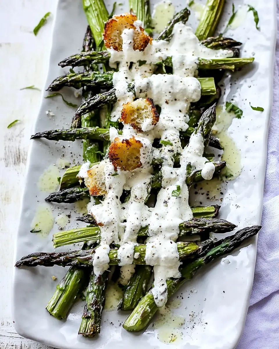 Roasted Asparagus Caesar Salad