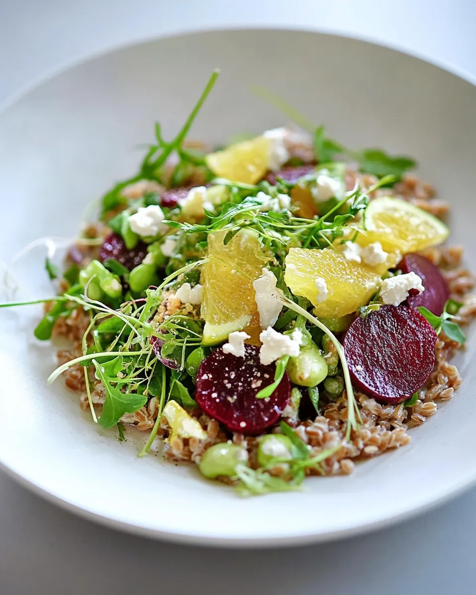 Roasted Beet and Farro Salad with Citrus Vinaigrette