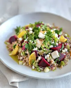Roasted Beet and Farro Salad with Citrus Vinaigrette