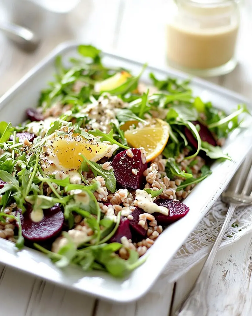 Roasted Beet and Farro Salad with Citrus Vinaigrette