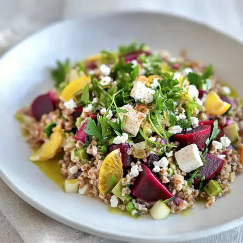 Roasted Beet and Farro Salad with Citrus Vinaigrette