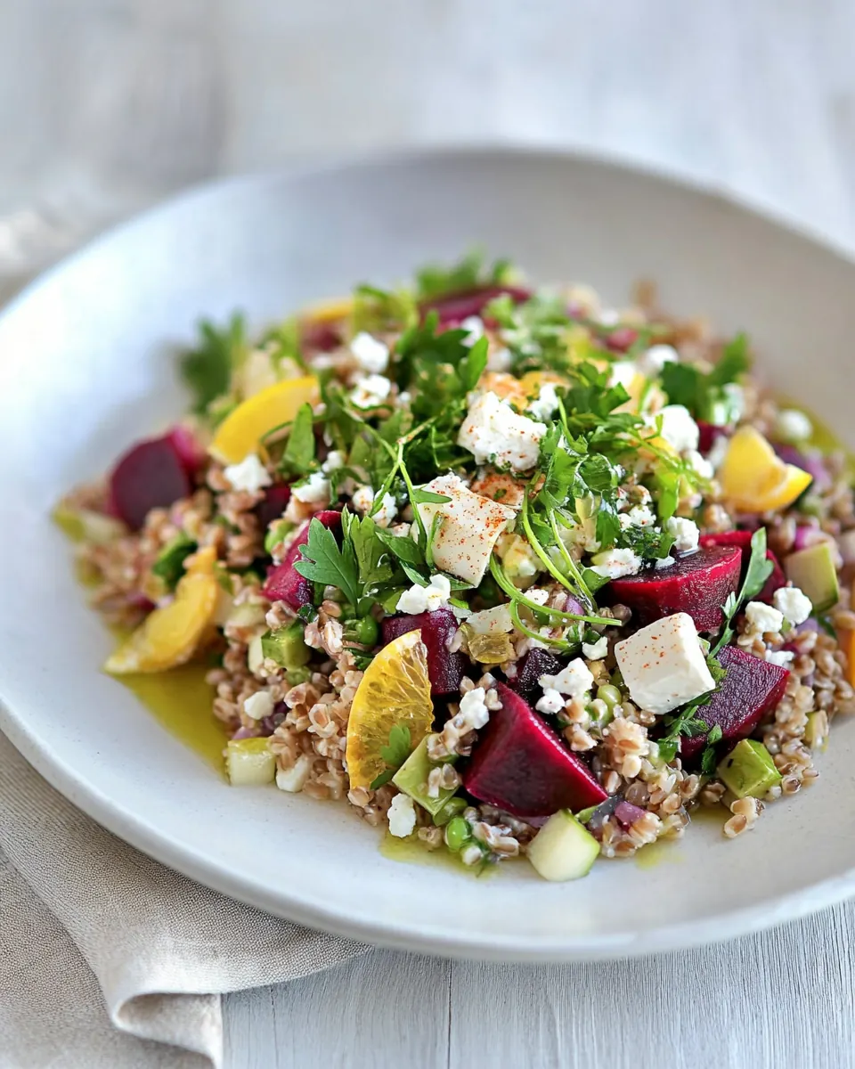 Roasted Beet and Farro Salad with Citrus Vinaigrette