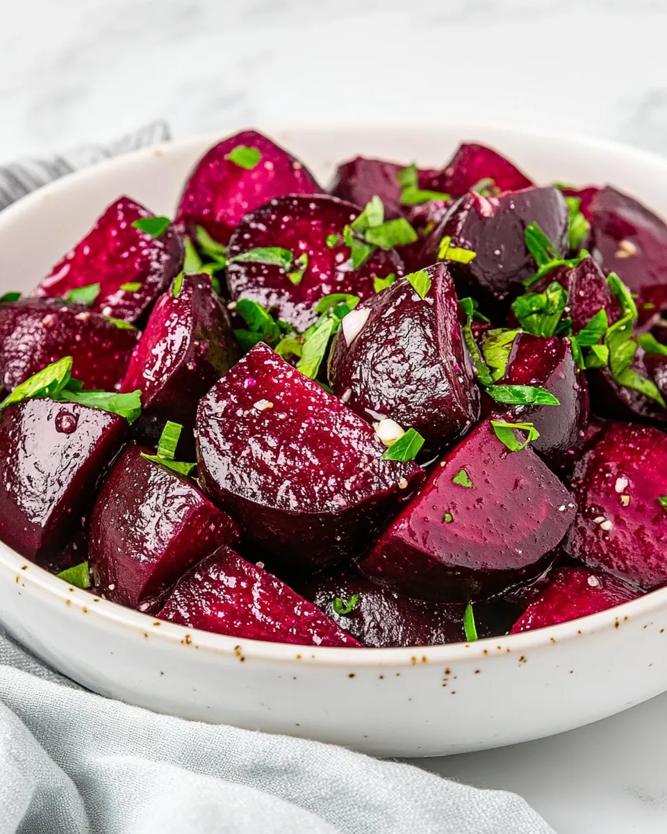 Roasted Beets with White Balsamic Dressing