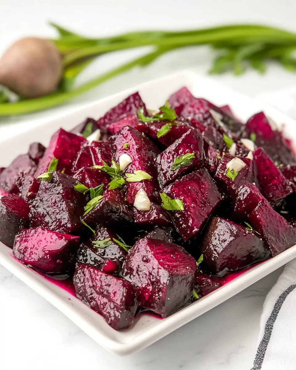 Roasted Beets with White Balsamic Dressing