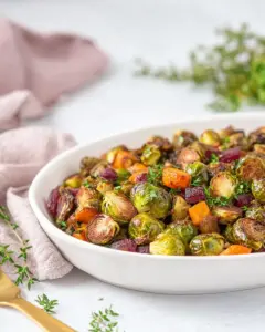 Roasted Brussels Sprouts and Carrots
